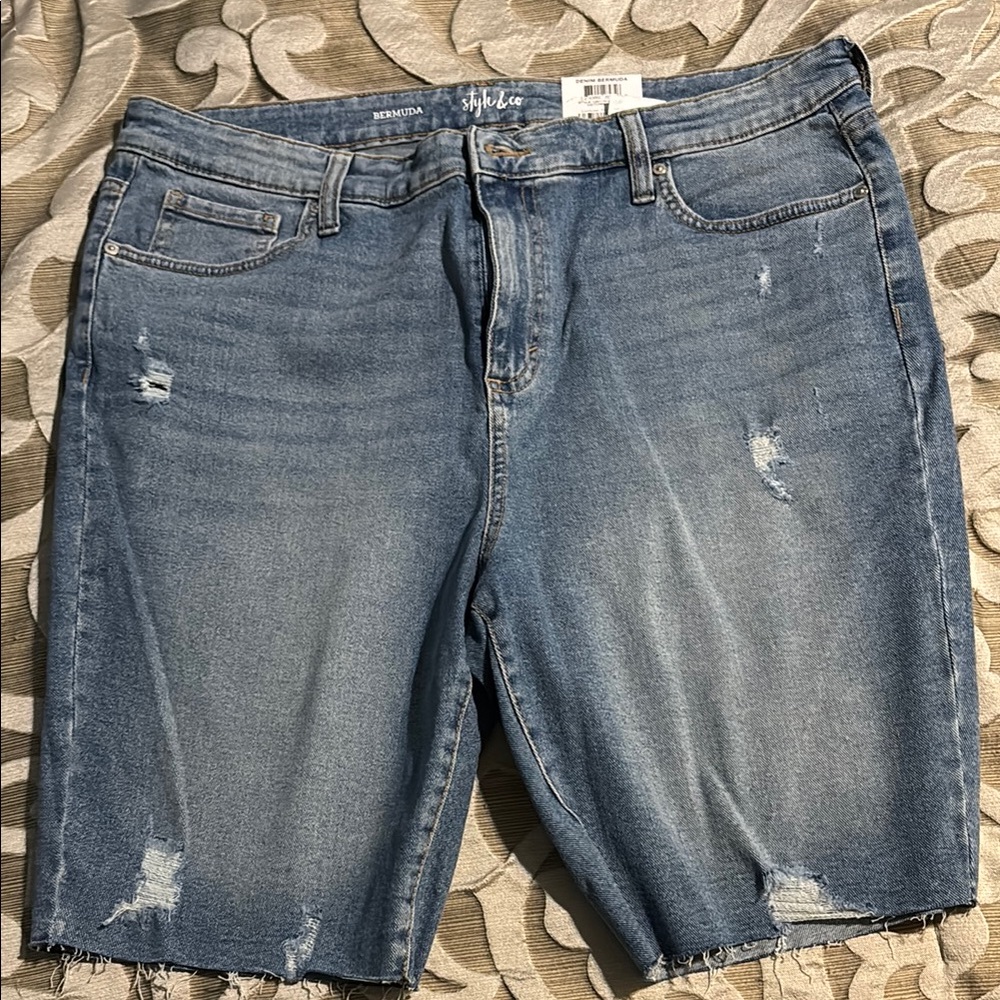 Style & Co Distressed Denim Shorts